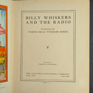 Billy Whiskers and the Radio by Uncredited (First Edition, Illustrated, Rare), 1927 🐐📻📚
