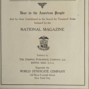 Heart Songs, Dear To The American People by Joe Mitchell Chapple (First Edition, Musical Notation), 1909 🎶🇺🇸📜
