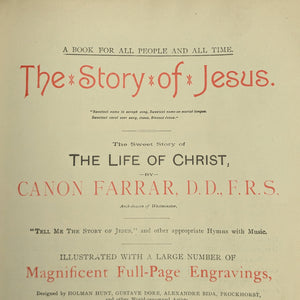 The Story of Jesus, by Canon Farrar, D.D., F.R.S., (RARE, Illustrated Edition with Full-Page Engravings), 1890 🙏📜🎨