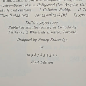 Edith Head’s Hollywood, by Edith Head & Paddy Calistro, (RARE, First Edition), 1983 🎬⭐✒️
