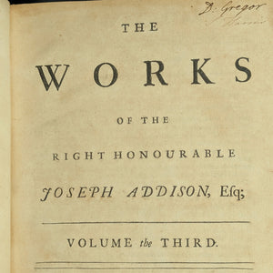 Obras del Muy Honorable Joseph Addison, Esq. | Londres, 1721