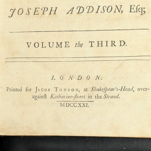 Obras del Muy Honorable Joseph Addison, Esq. | Londres, 1721