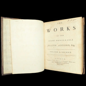 Obras del Muy Honorable Joseph Addison, Esq. | Londres, 1721
