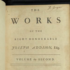 Obras del Muy Honorable Joseph Addison, Esq. | Londres, 1721