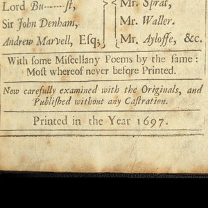 Poems on Affairs of State by Andrew Marvell, et al. (Extremely Rare First Edition), 1697 📜🇬🇧👑