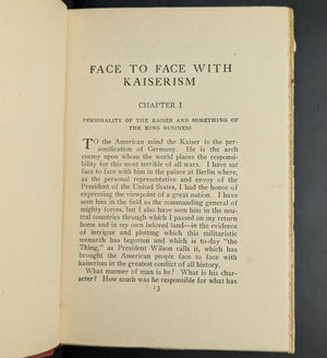 Face To Face With Kaiserism by James W. Gerard (1918 First Edition) - World War I Propaganda 🚨🇩🇪⚔️