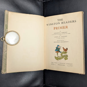 The Winston Readers Primer by Firman & Maltby (1922 Printing) - Golden Age Illustrated School Book 🦉🍎📜