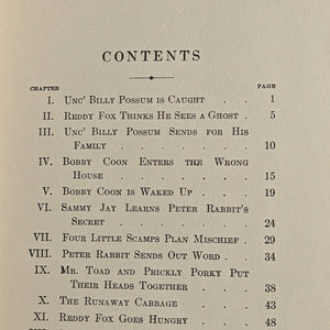 The Adventures of Unc' Billy Possum by Thornton W. Burgess (1922 Bedtime Story-Book Reprint) - Early Gift Inscription 🐾🦉📜