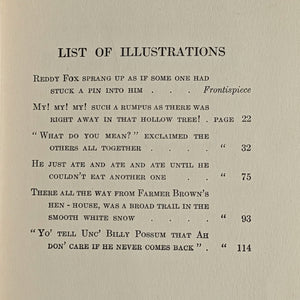 The Adventures of Unc' Billy Possum by Thornton W. Burgess (1922 Bedtime Story-Book Reprint) - Early Gift Inscription 🐾🦉📜