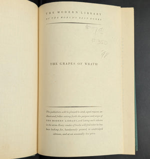The Grapes Of Wrath by John Steinbeck (Modern Library Reprint) - Unique Boston & Indianapolis Provenance 🍇📚🇺🇸