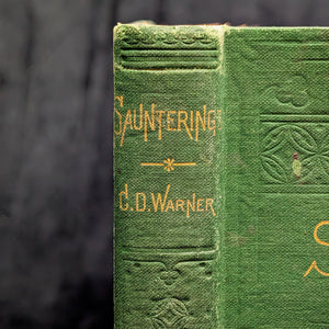 Saunterings by Charles Dudley Warner (1875 James R. Osgood Printing) - Victorian Green Decorative Binding 🌿📜🏛️