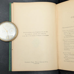 Saunterings by Charles Dudley Warner (1875 James R. Osgood Printing) - Victorian Green Decorative Binding 🌿📜🏛️