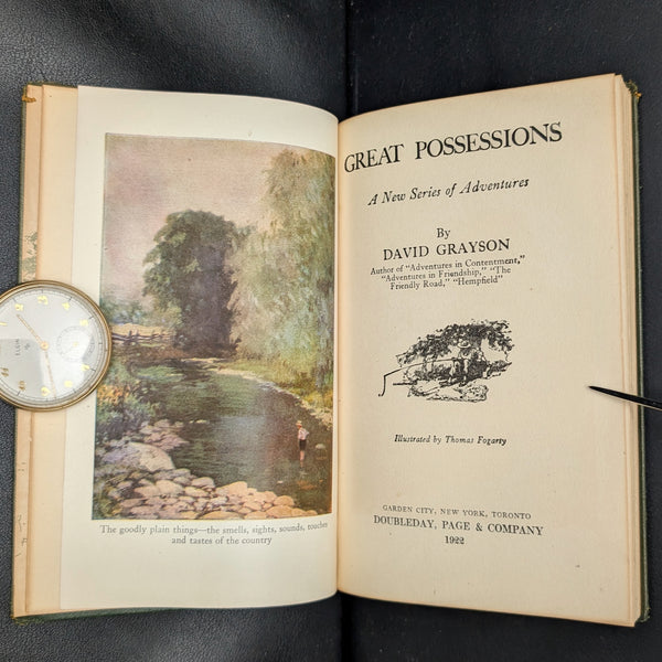Great Possessions by David Grayson (1922 Doubleday Reprint) - Art Nouveau Decorative Binding 🏡🌾📜