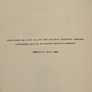 The Promised Land by Mary Antin (1912 First Edition) - Oakland, CA Inscription 🇺🇸📚🌉