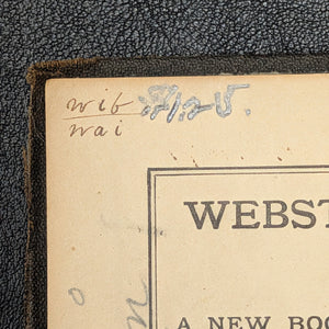 Webster's International Dictionary (1890s Printing) - Unique 19th-Century Anti-Theft Rhyme 📜🖋️🇺🇸