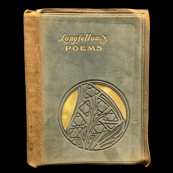 Longfellow's Poems (Art Nouveau Suede Half-Binding with Gilt Inlay), Circa 1910 ✍️🇺🇸⚜️