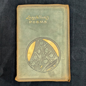 Longfellow's Poems (Art Nouveau Suede Half-Binding with Gilt Inlay), Circa 1910 ✍️🇺🇸⚜️