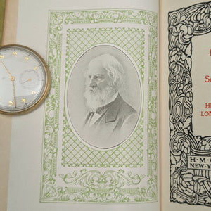 Longfellow's Poems (Art Nouveau Suede Half-Binding with Gilt Inlay), Circa 1910 ✍️🇺🇸⚜️