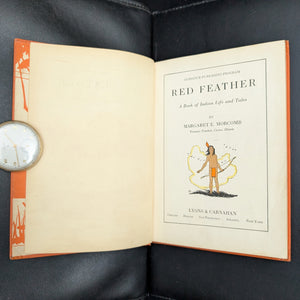 Red Feather: A Book of Indian Life and Tales by Margaret E. Morcomb (Art Deco School Primer), Circa 1930s 📚🧡🏹