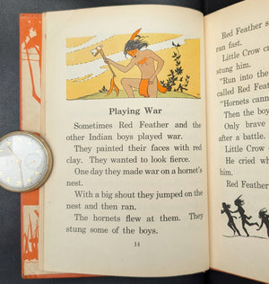 Red Feather: A Book of Indian Life and Tales by Margaret E. Morcomb (Art Deco School Primer), Circa 1930s 📚🧡🏹