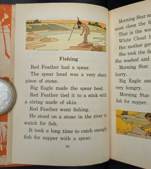 Red Feather: A Book of Indian Life and Tales by Margaret E. Morcomb (Art Deco School Primer), Circa 1930s 📚🧡🏹