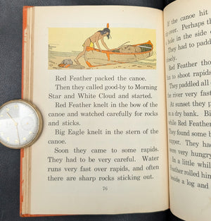 Red Feather: A Book of Indian Life and Tales by Margaret E. Morcomb (Art Deco School Primer), Circa 1930s 📚🧡🏹
