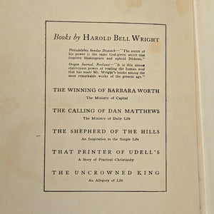The Winning of Barbara Worth by Harold Bell Wright (FIRST EDITION), 1911 🇺🇸📜💧