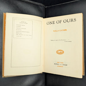 One Of Ours by Willa Cather (SEVENTH PRINTING), 1923 📚🧡🏆