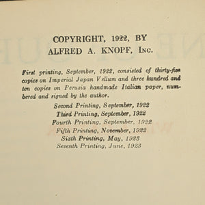 One Of Ours by Willa Cather (SEVENTH PRINTING), 1923 📚🧡🏆