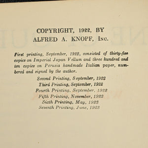 One Of Ours by Willa Cather (SEVENTH PRINTING), 1923 📚🧡🏆