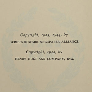 Brave Men by Ernie Pyle (FIRST EDITION), 1944 📰🎖️🇺🇸