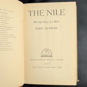 The Nile: The Life-Story of a River by Emil Ludwig (FIRST ENGLISH EDITION), 1937 🌊📜🗺️