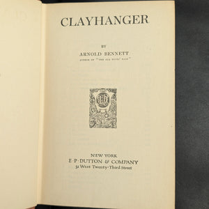 Clayhanger by Arnold Bennett (FIRST AMERICAN EDITION), 1910 🇬🇧✍️🎄