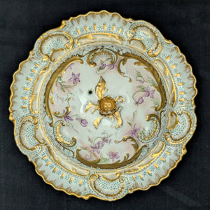 Antique Limoges Covered Butter Dish – A. Lanternier & Co. Mark, Hand-Painted Floral & Gilt (France), c. 1895 🇫🇷👑✨