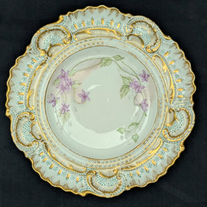 Antique Limoges Covered Butter Dish – A. Lanternier & Co. Mark, Hand-Painted Floral & Gilt (France), c. 1895 🇫🇷👑✨