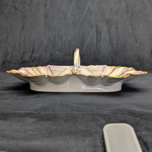 KPM Berlin Porcelain Serving Dish – Hand-Painted Pink Roses, Scalloped Leaf Form (Germany), c. 1960 🍽️🌸👑