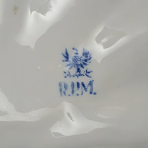 KPM Berlin Porcelain Serving Dish – Hand-Painted Pink Roses, Scalloped Leaf Form (Germany), c. 1960 🍽️🌸👑