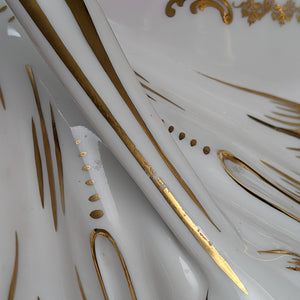 KPM Berlin Porcelain Serving Dish – Hand-Painted Pink Roses, Scalloped Leaf Form (Germany), c. 1960 🍽️🌸👑