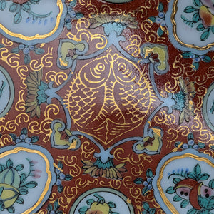 Vintage Hand-Painted Chinese Export Plate – Rose Medallion Style, Guangcai Porcelain (China), c. 1960 🐉🌸🇨🇳