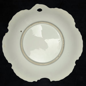 Antique Hand-Painted Nippon Dish – Iridescent Shell Form, Rose Motif & Gilt Handle (Japan), c. 1915 🌸👑🇯🇵