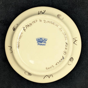 Hand-Painted Zimbabwean Safari Plates – Penzo Pottery, Signed by Artists (c. 2007) 🐘🎨🇿🇼