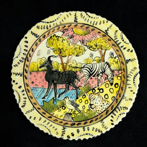 Hand-Painted Zimbabwean Safari Plates – Penzo Pottery, Signed by Artists (c. 2007) 🐘🎨🇿🇼