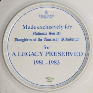 Hand-Painted Commemorative Plate Set – Haviland Limoges for D.A.R. "A Legacy Preserved" (c. 1982) 🌸⚜️🇫🇷
