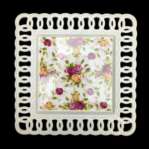 Royal Albert Pierced Platter – Old Country Roses, Perforated Edge (2002 Giftware), c. 2002 🌹👑