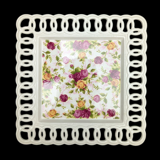 Royal Albert Pierced Platter – Old Country Roses, Perforated Edge (2002 Giftware), c. 2002 🌹👑
