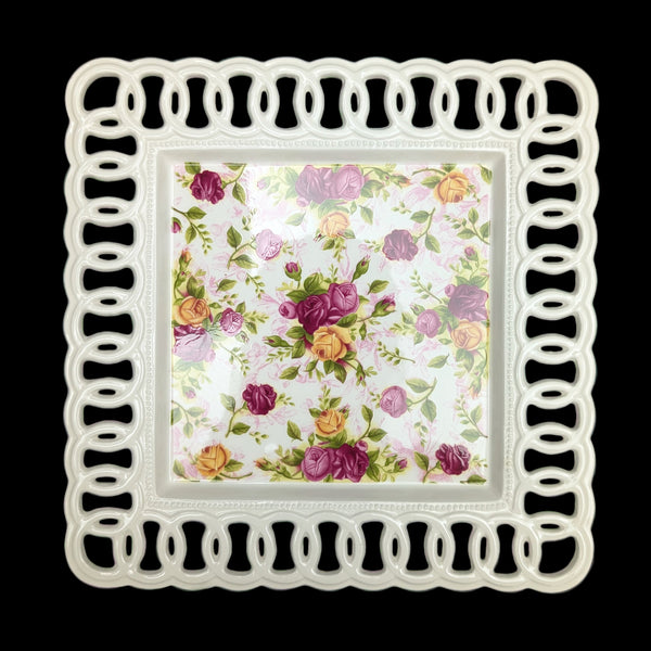 Royal Albert Pierced Platter – Old Country Roses, Perforated Edge (2002 Giftware), c. 2002 🌹👑