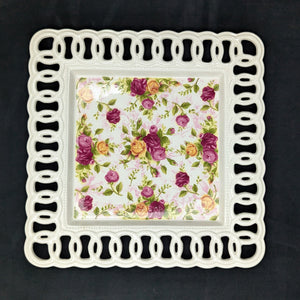 Royal Albert Pierced Platter – Old Country Roses, Perforated Edge (2002 Giftware), c. 2002 🌹👑