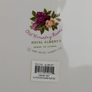 Royal Albert Pierced Platter – Old Country Roses, Perforated Edge (2002 Giftware), c. 2002 🌹👑