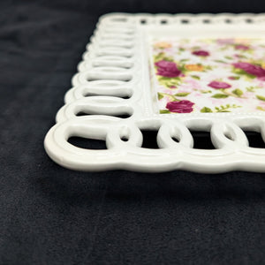 Royal Albert Pierced Platter – Old Country Roses, Perforated Edge (2002 Giftware), c. 2002 🌹👑