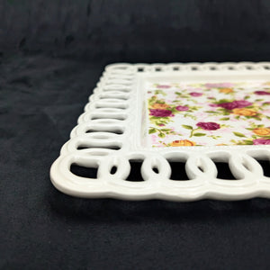 Royal Albert Pierced Platter – Old Country Roses, Perforated Edge (2002 Giftware), c. 2002 🌹👑